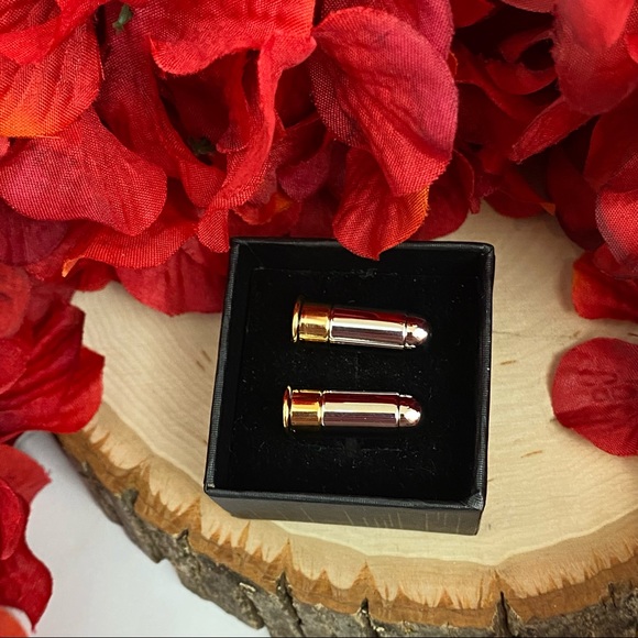 Gold and Silver Revolver Bullet NRA Cufflinks - Picture 14 of 16